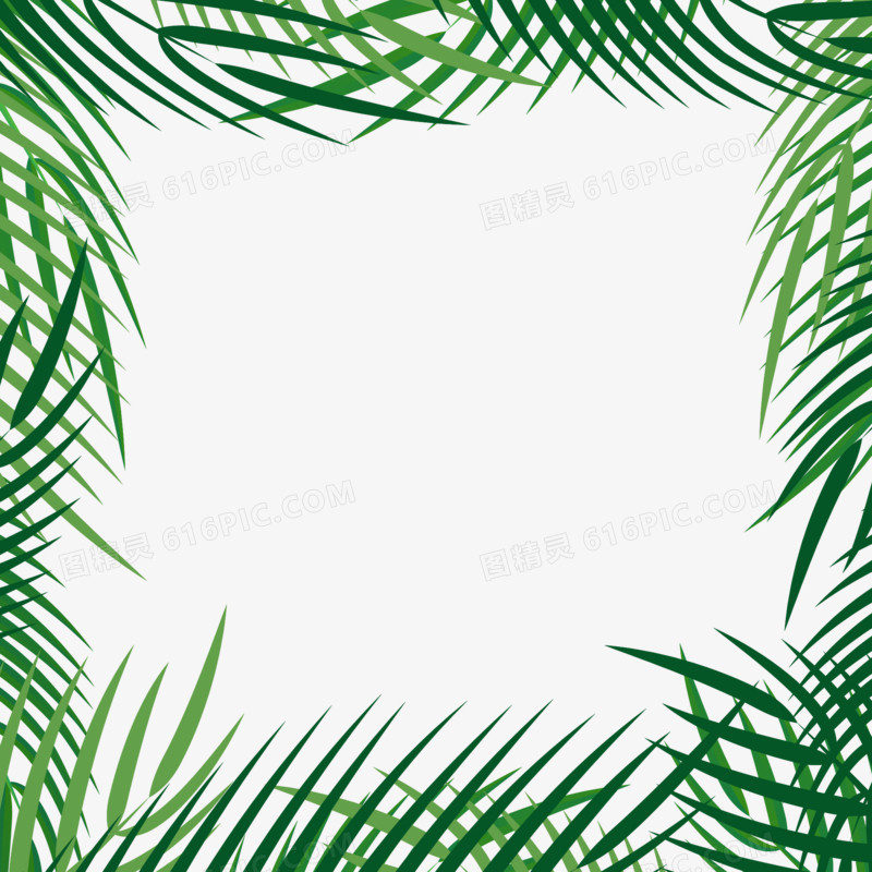 矢量棕榈树叶边框素材