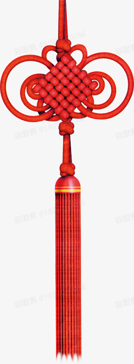 红色喜庆中式中国结装饰