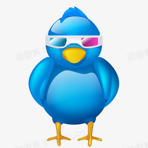 3D鸟电影院标志电影社会社会化媒体鸣叫推特视频免费大推特的图标