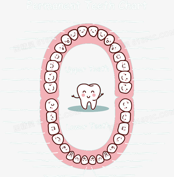 卡通牙医牙齿