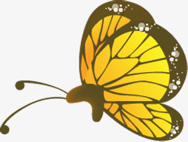 黄色可爱设计蝴蝶手绘