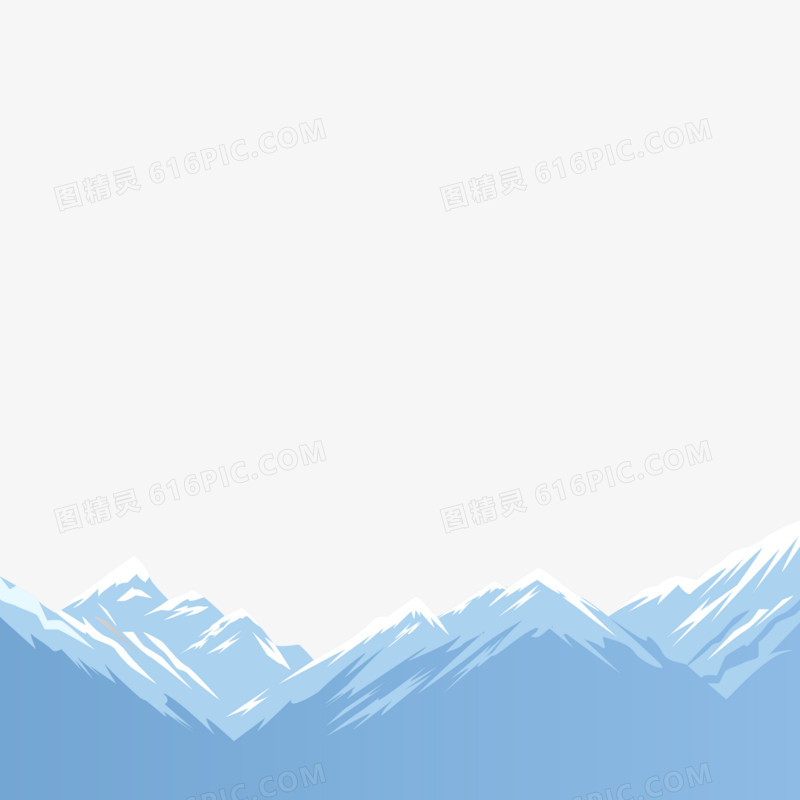 手绘冬天雪景底边框素材