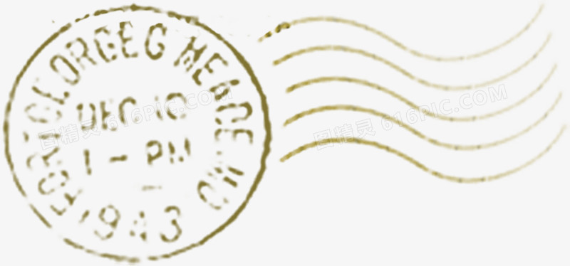 手绘金色邮票印章设计
