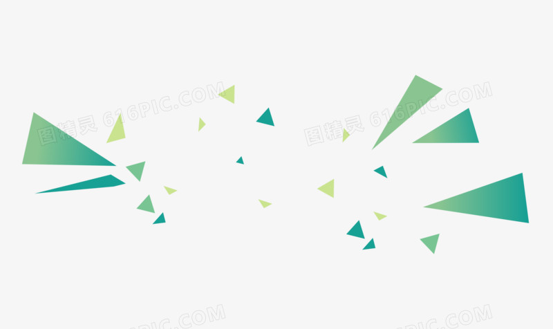 绿色几何漂浮画面装饰元素