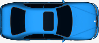 蓝色汽车俯视平面