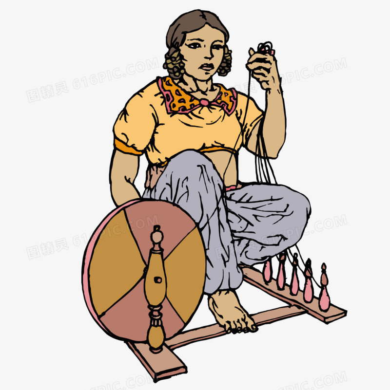 古代纺织女工人