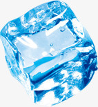 纯净蓝色立体冰块