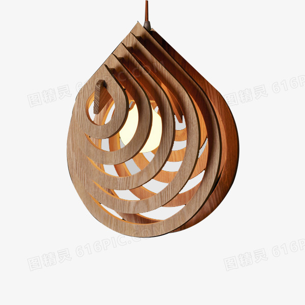 木头材质创意镂空灯具