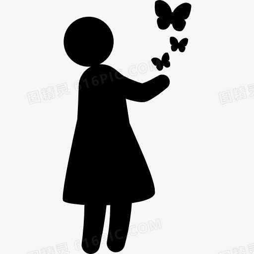 女孩与蝴蝶图标