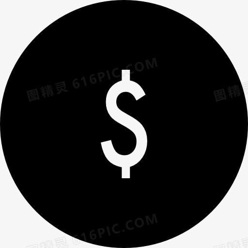 钱硬币或按钮与美元符号在黑圈图标