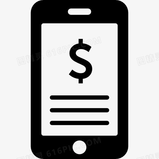 美元符号在手机屏幕图标