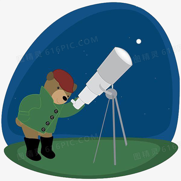 卡通小熊望远镜
