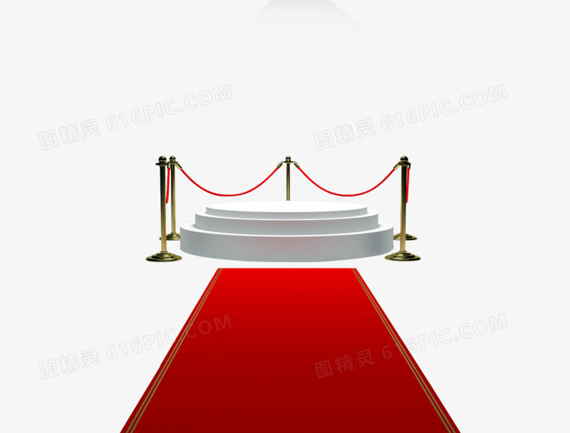 圆形展台与护栏红地毯