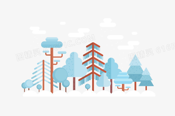 雪景松树