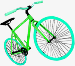 绿色自行车年终促销素材