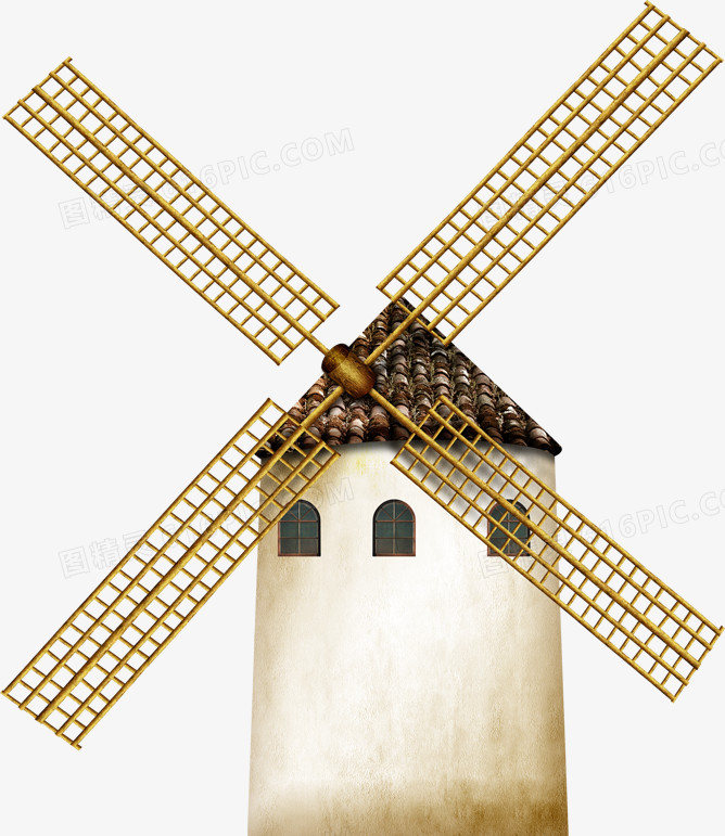 春季建筑房屋风车