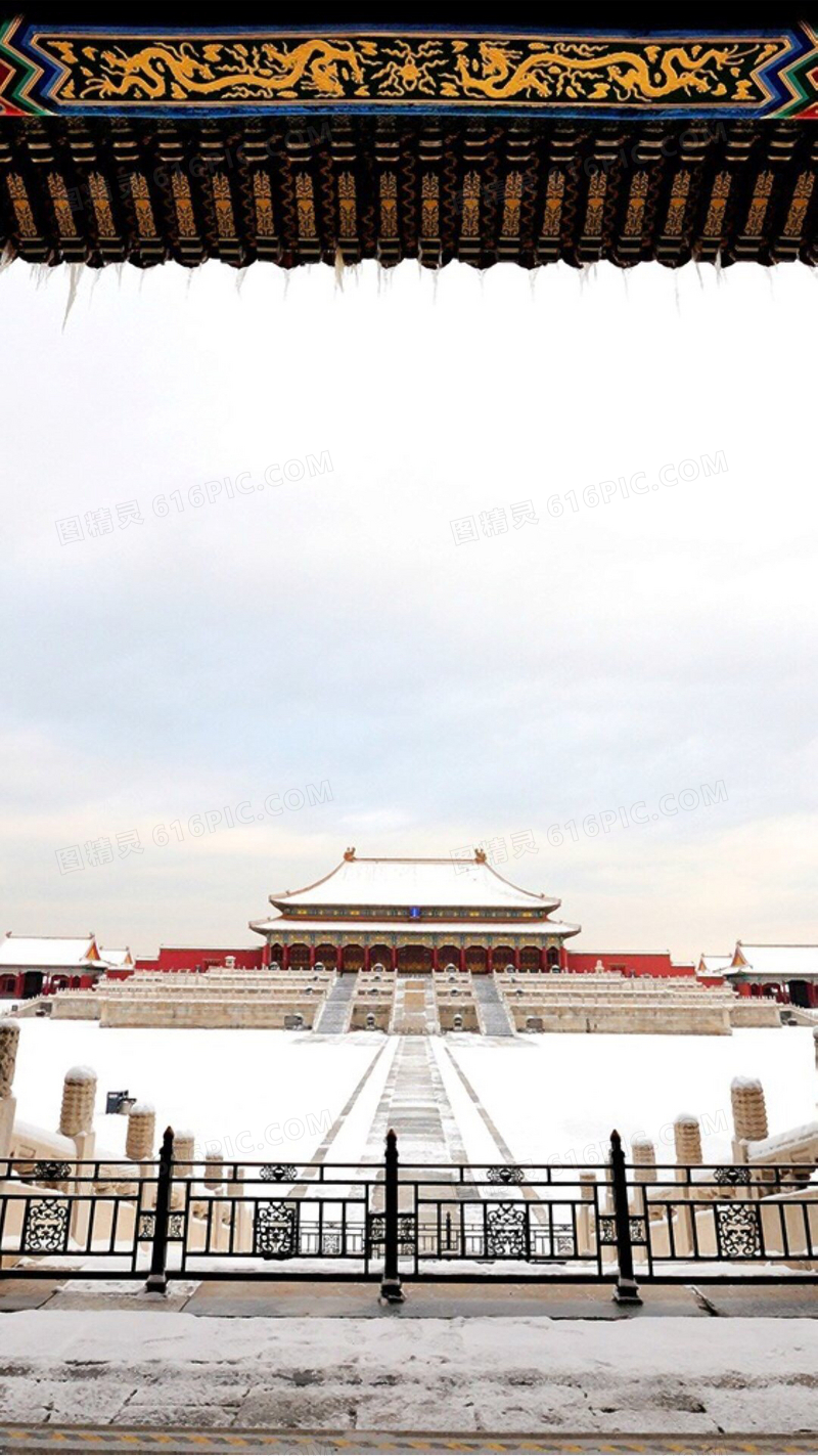 中国风古代花纹房屋