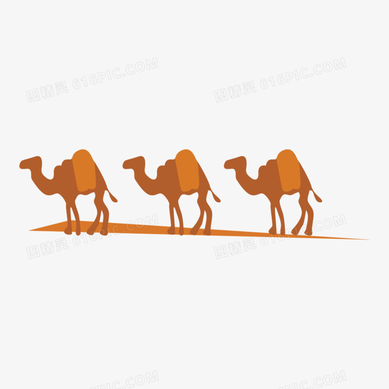 卡通手绘免抠骆驼素材