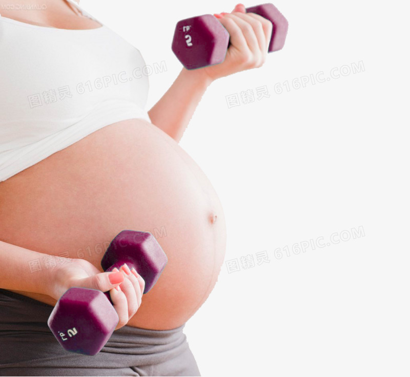 孕妇孕妈妈哑铃健身