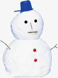彩绘雪人蓝色帽子红色纽扣