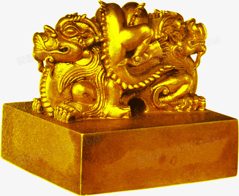 金色龙纹雕刻印章