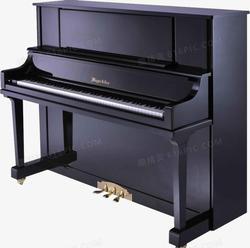 黑色老钢琴产品实物免抠素材
