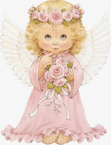 可爱手绘粉色天使