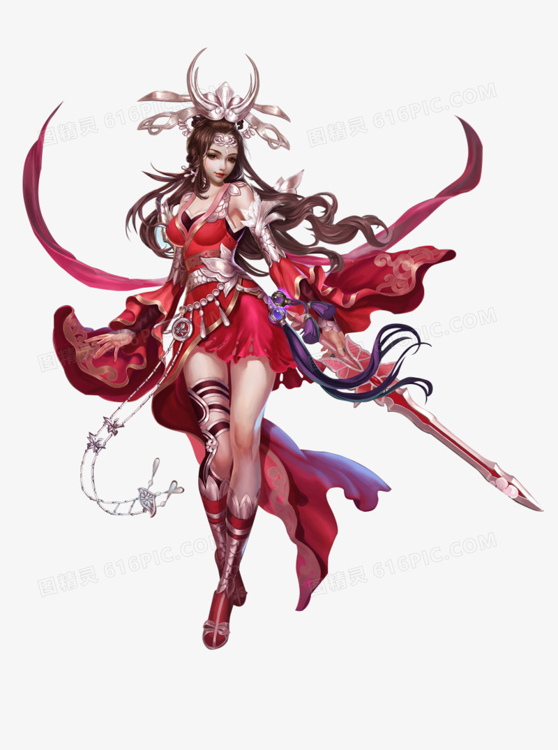 卡通古风持刀美女