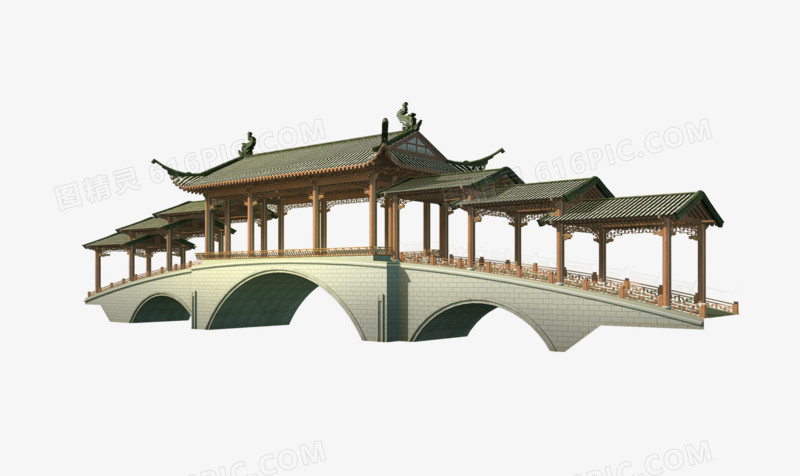 旅游海报装饰古桥