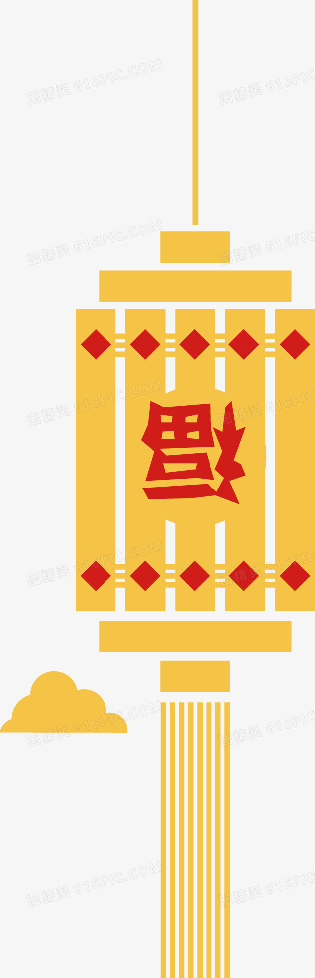 黄色扁平灯笼