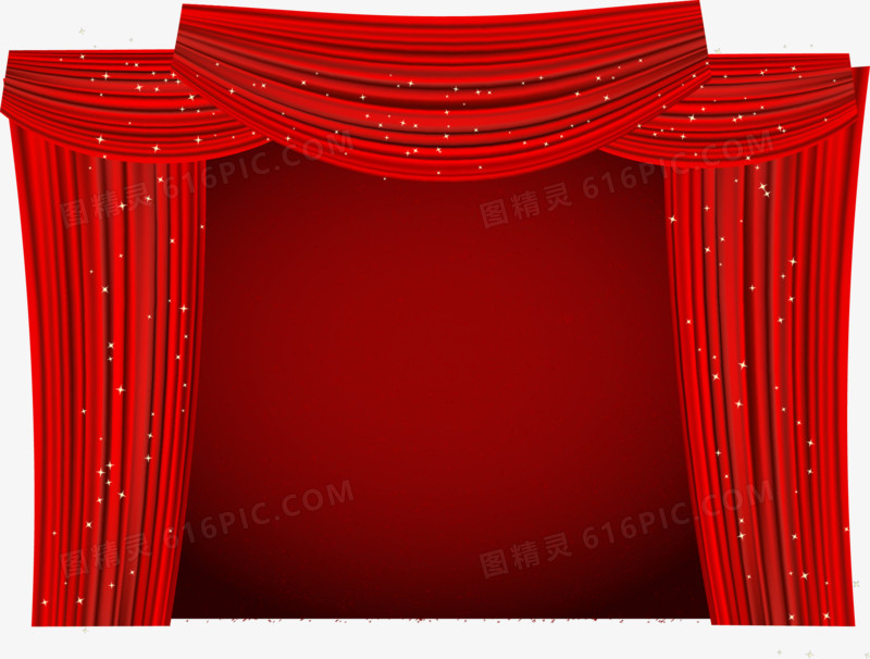 红色幕布矢量素材红色大舞台