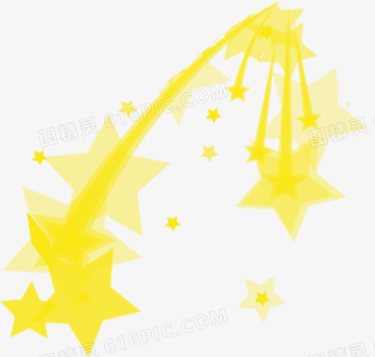 黄色梦幻设计五角星装饰