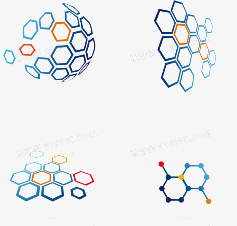 个性六边形链条图案