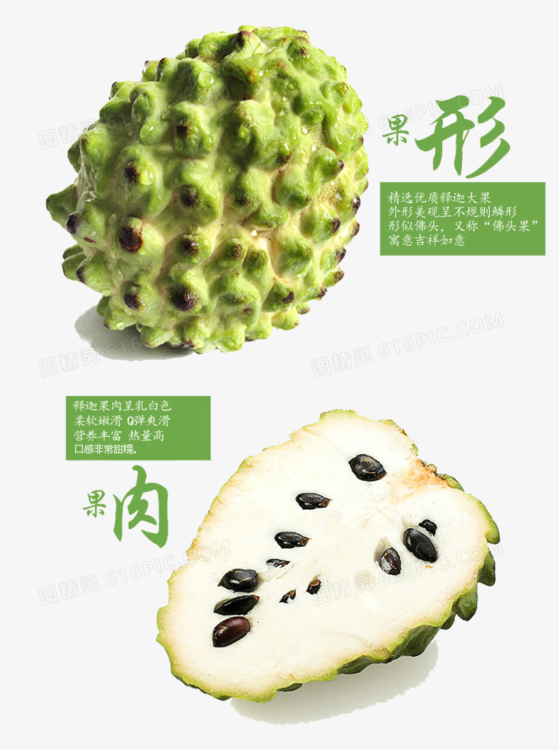 新鲜水果台湾释迦果免抠素材