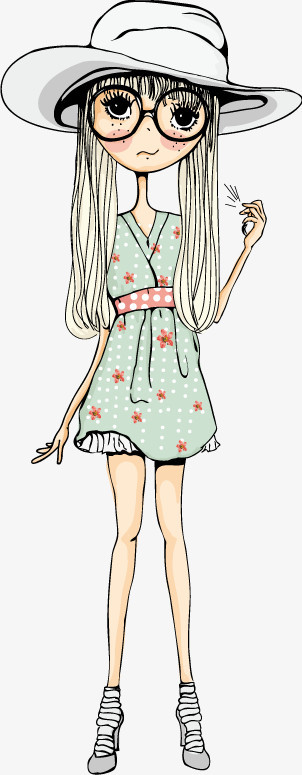 卡通雀斑美女