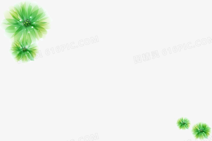 绿色半透明花朵海报