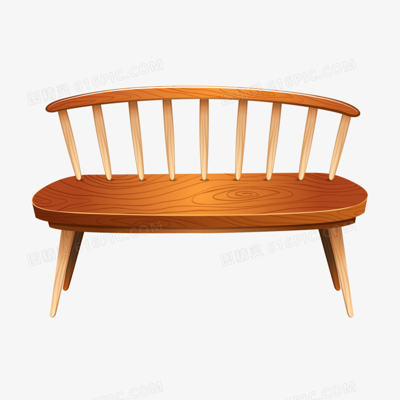 手绘矢量实木家具凳子素材