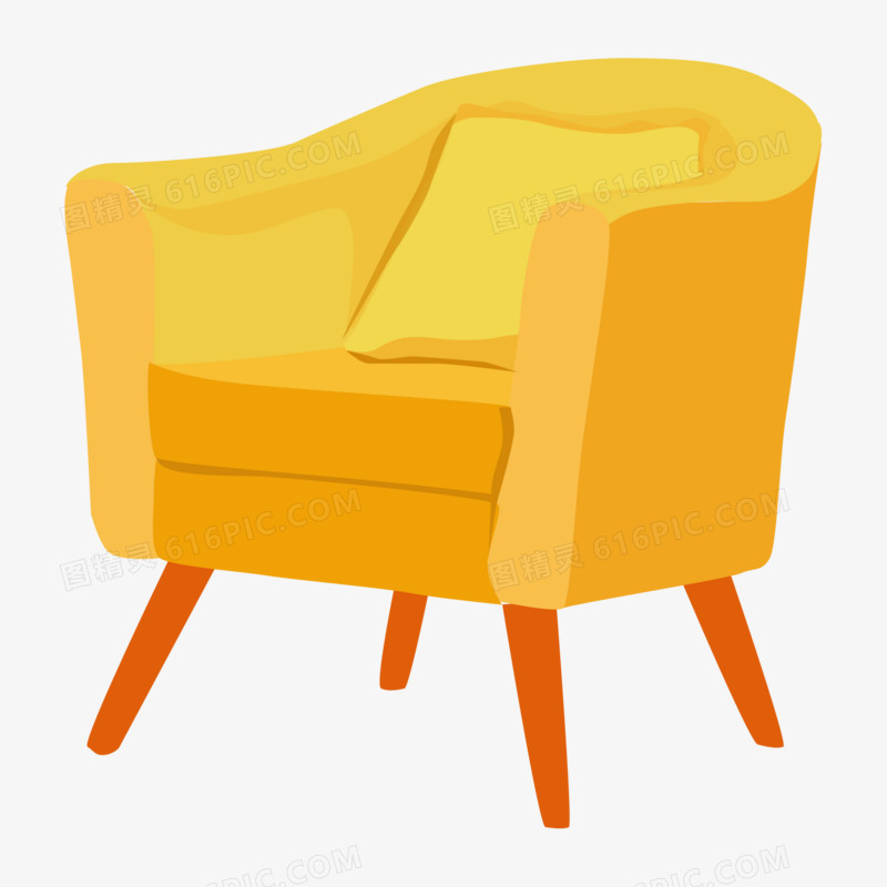 手绘家具家用单人沙发椅素材