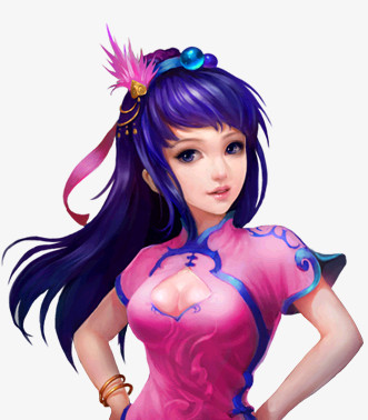 大胸中国风卡通美女