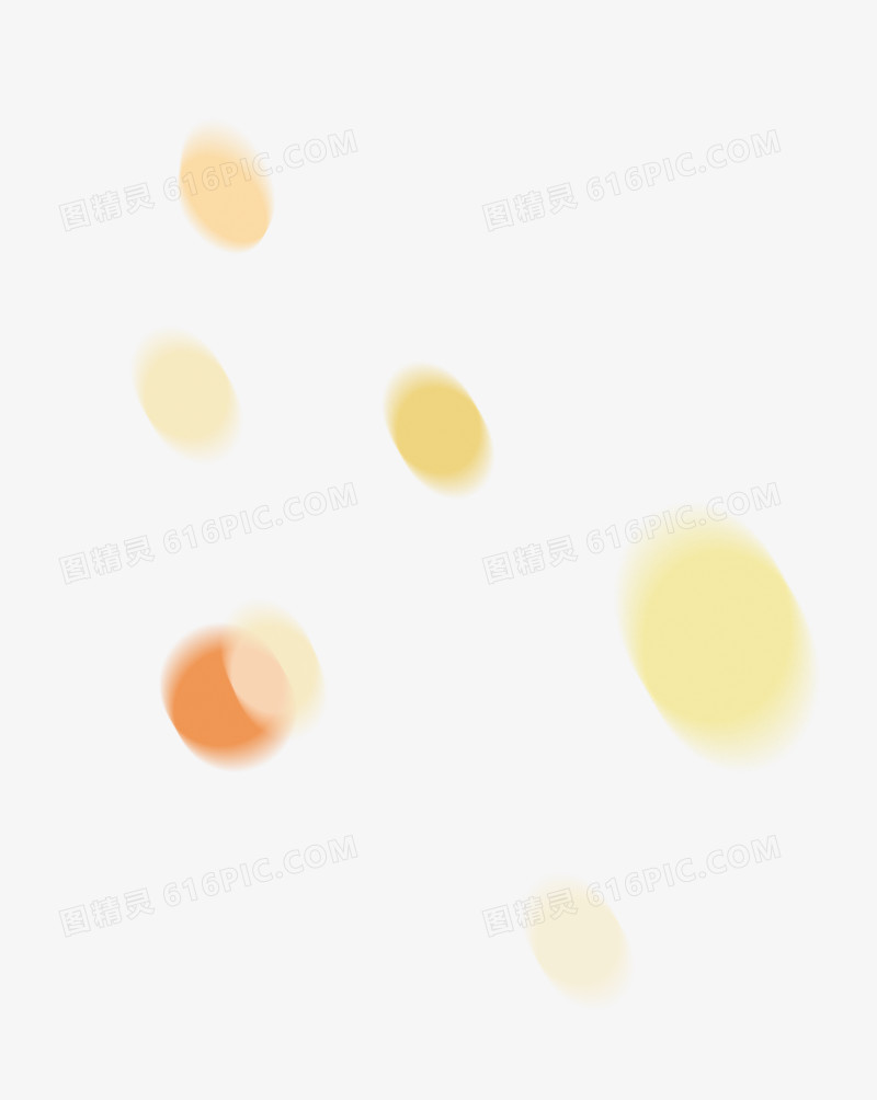 黄色简约光影圆形漂浮素材