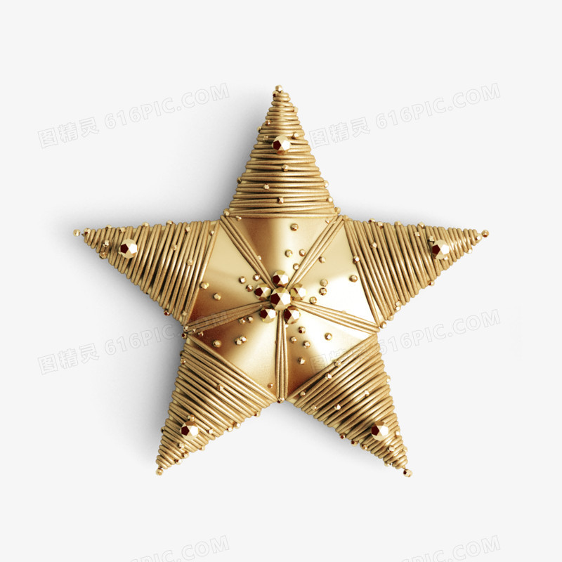金色质感纹理五角星