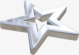 白色金属光泽五角星设计