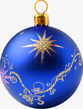 蓝色圣诞节装饰球素材