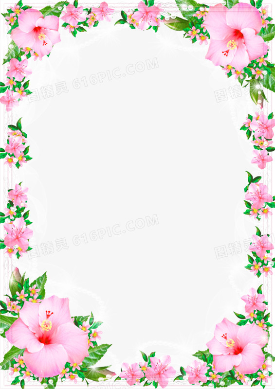 白色边框花朵框