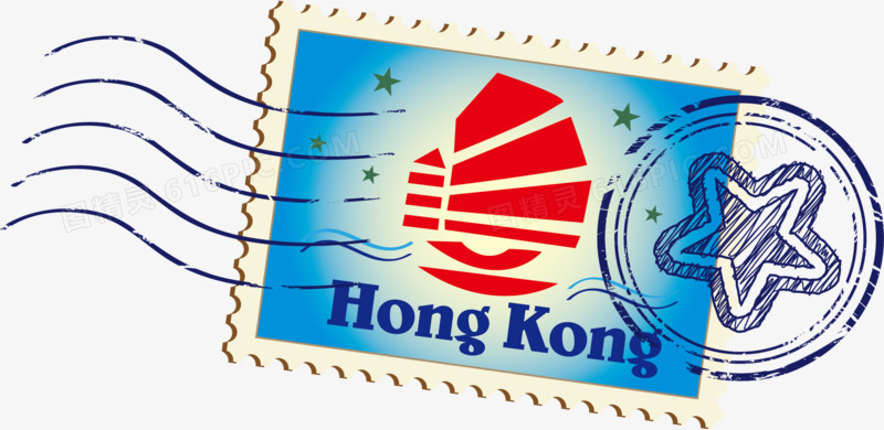 邮票香港矢量