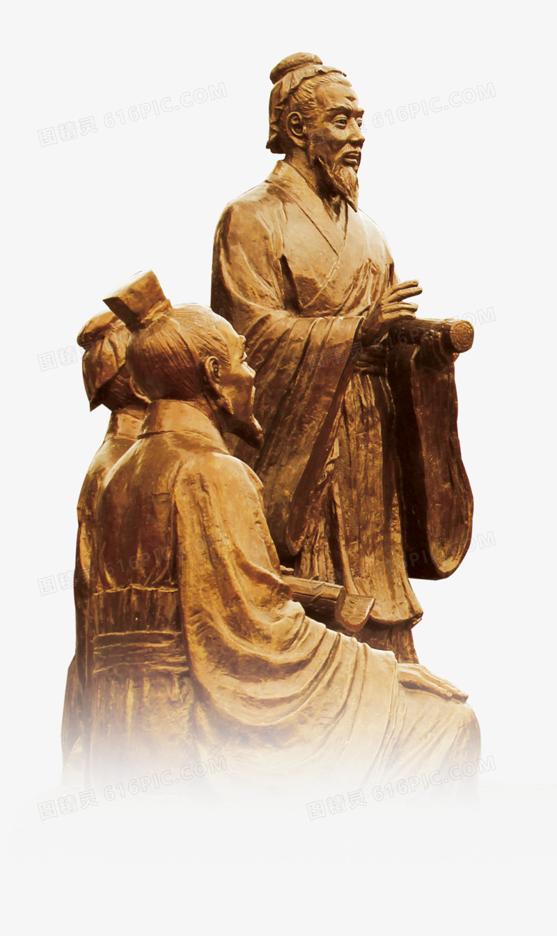 中国风国学经典人物雕塑