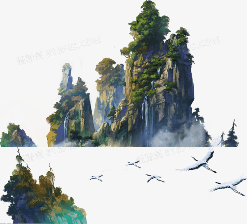 云雾缭绕山峰风景