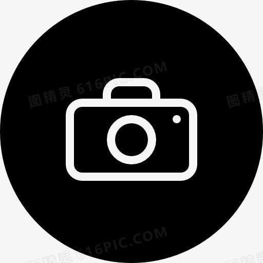 照相机的黑色圆形界面按钮图标