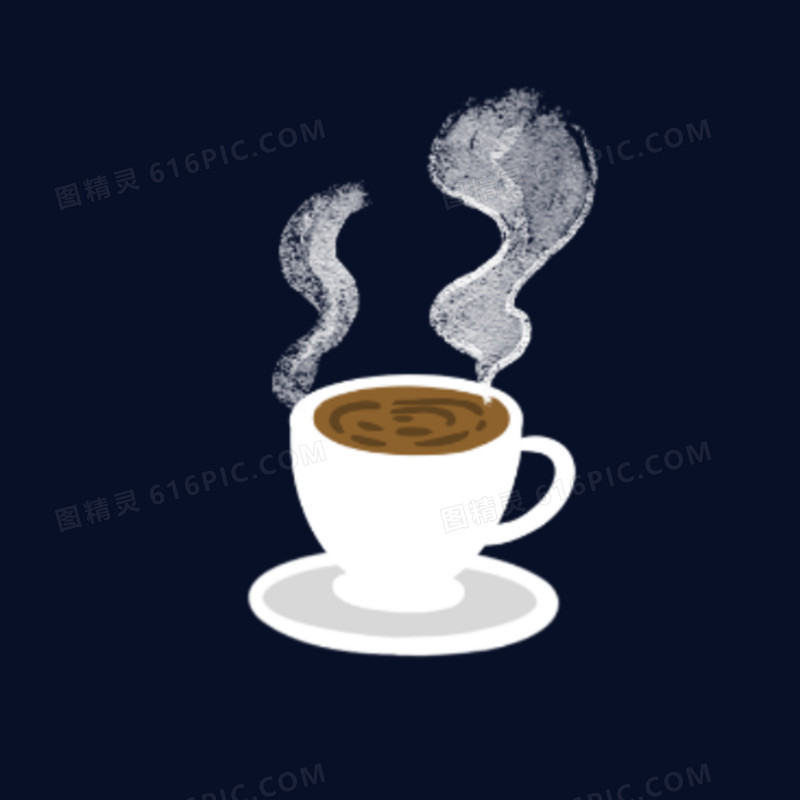 卡通手绘免抠热咖啡素材