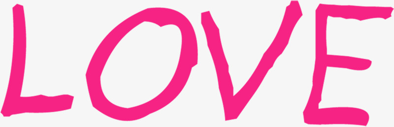 粉色创意手绘爱情字母